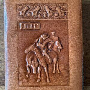 Vintage Chile Embossed Huaso Cowboy & Horses Journal Organizer Travel Notepad